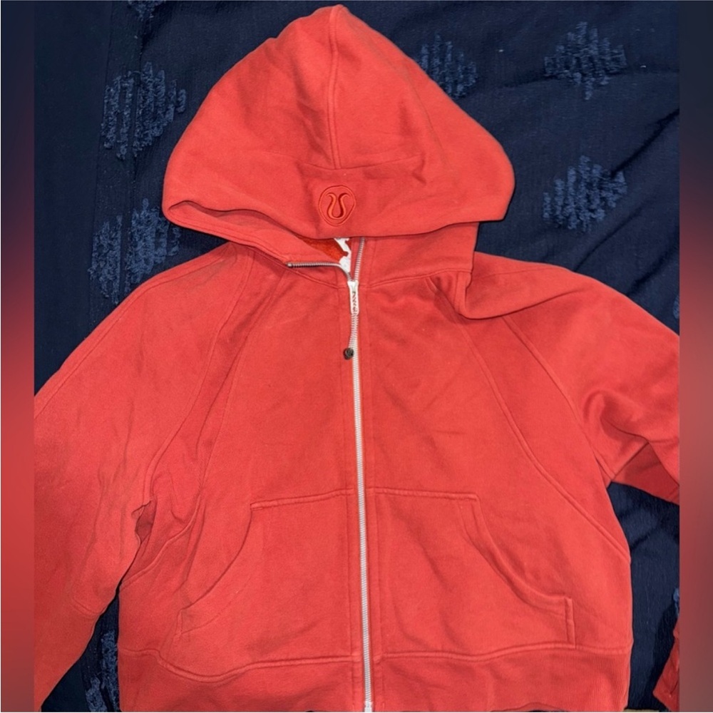 lululemon burnt orange scuba hoodie